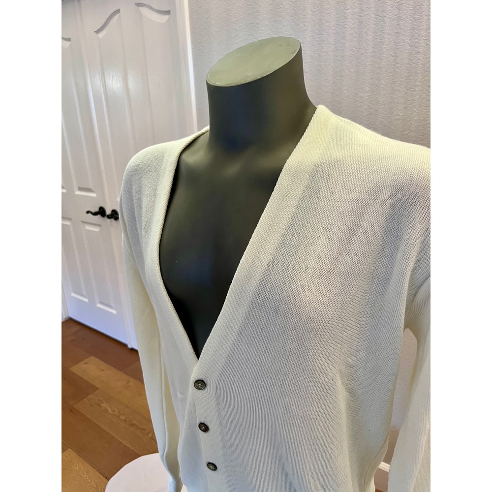 Vintage Puritan Cardigan Sweater Mens XL Made in USA Grandpacore Cream V Neck